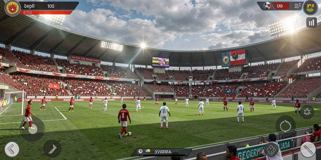 Screenshot menampilkan karakter yang sedang bertempur di arena.